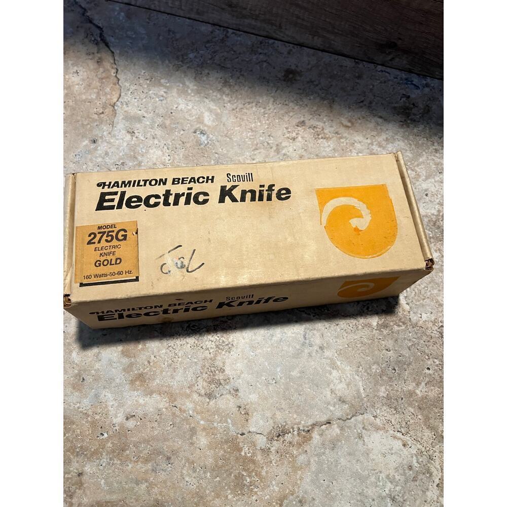 Vintage 1975 Scovill Hamilton Beach Electric Knife Model 265G Harvest Gold Cream - Picture 12 of 14